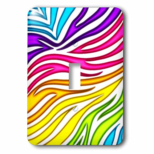 Interruptor de palanca cebra multicolor con efecto de brillo de la marca 3dRose LSP 119056 1 2