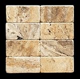 Philadelphia 3 X 6 Travertine Tumbled Brick Tile - 2 pcs. Sample Set