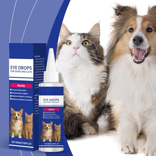 Augentropfen für Hunde und Katzen,Hundeaugentropfen,lindern Augenreizungen und Allergien, helfen bei trockenen Augen und Bindehautentzündungen, Hundetränenfleckenreiniger