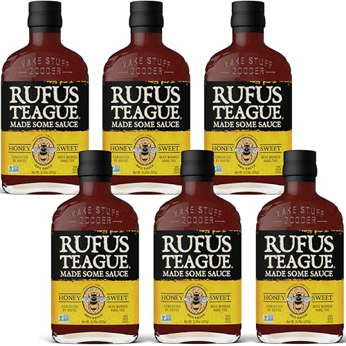 Rufus Teague Honey Sweet BBQ Sauce, 6 Pack Size, Premium