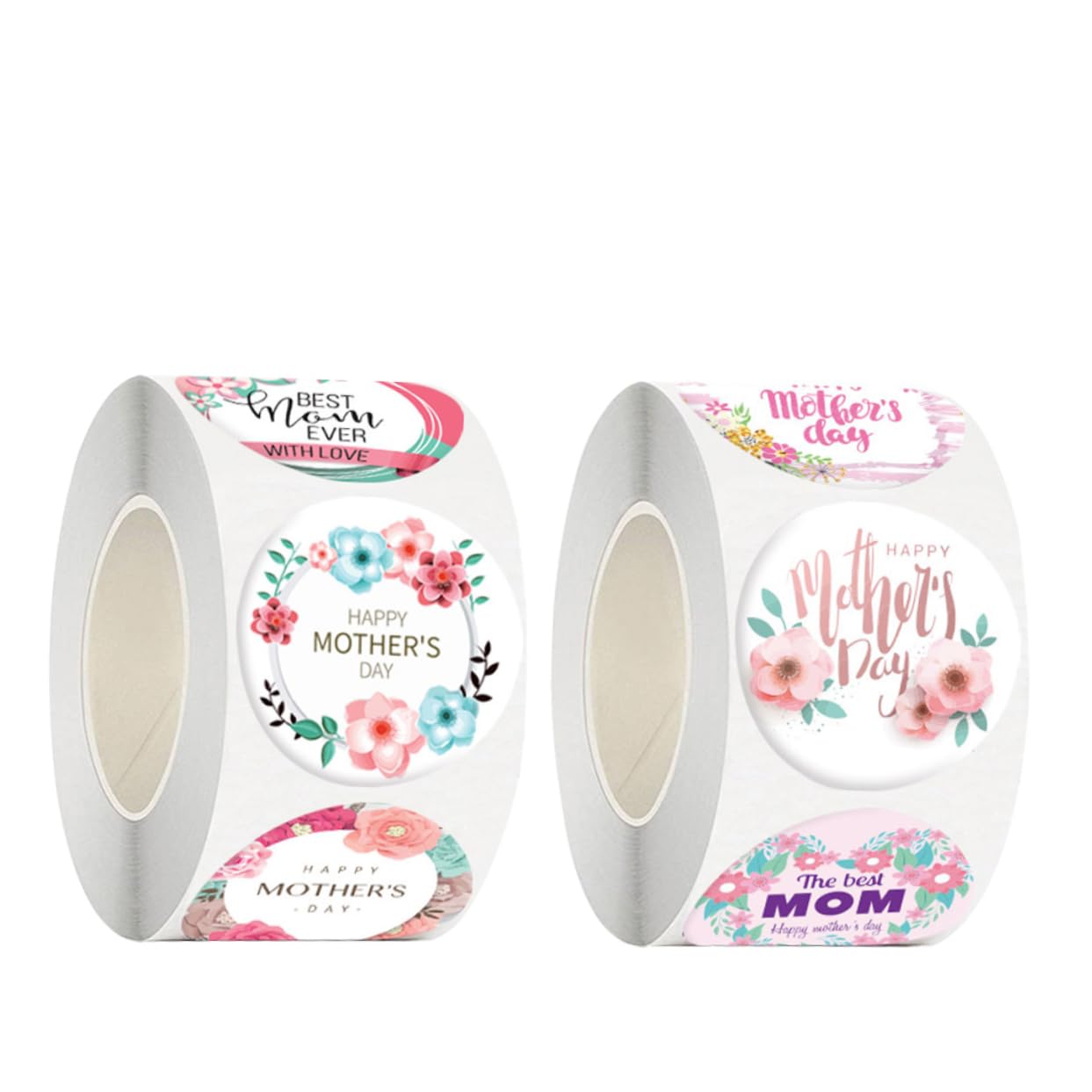 SHINEOFI 8rotoli Etichette Adesive Festa Della Mamma Di Stickers Decorativi Per Regali e Chiusura Buste Facili Da Rimuovere e Adatte Diverse Superfici
