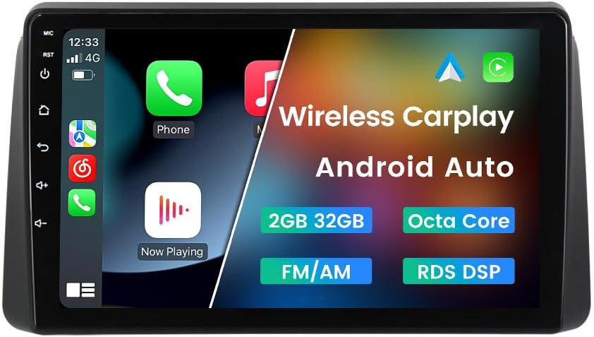 Android 12 Car Radio Stereo for Dodge Grand Caravan 2011-2020, Biorunn 9" Octa Core Built-in Wireless Carplay Android Auto GPS Navi IPS BT FM AM RDS DSP, 2GB RAM 32GB ROM