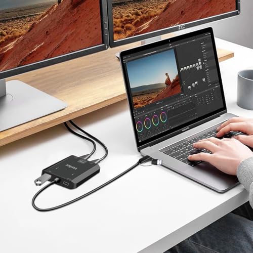 Image of ZORBES 2 in 1 USB to HDMI Adapter Dual HDMI Adapter 1920x1080P@60Hz HD Pixel Converter USB 3.0 HD Video Connection Adapter Universal HDMI Adapte for Laptops, Monitor, Phone, Tablet