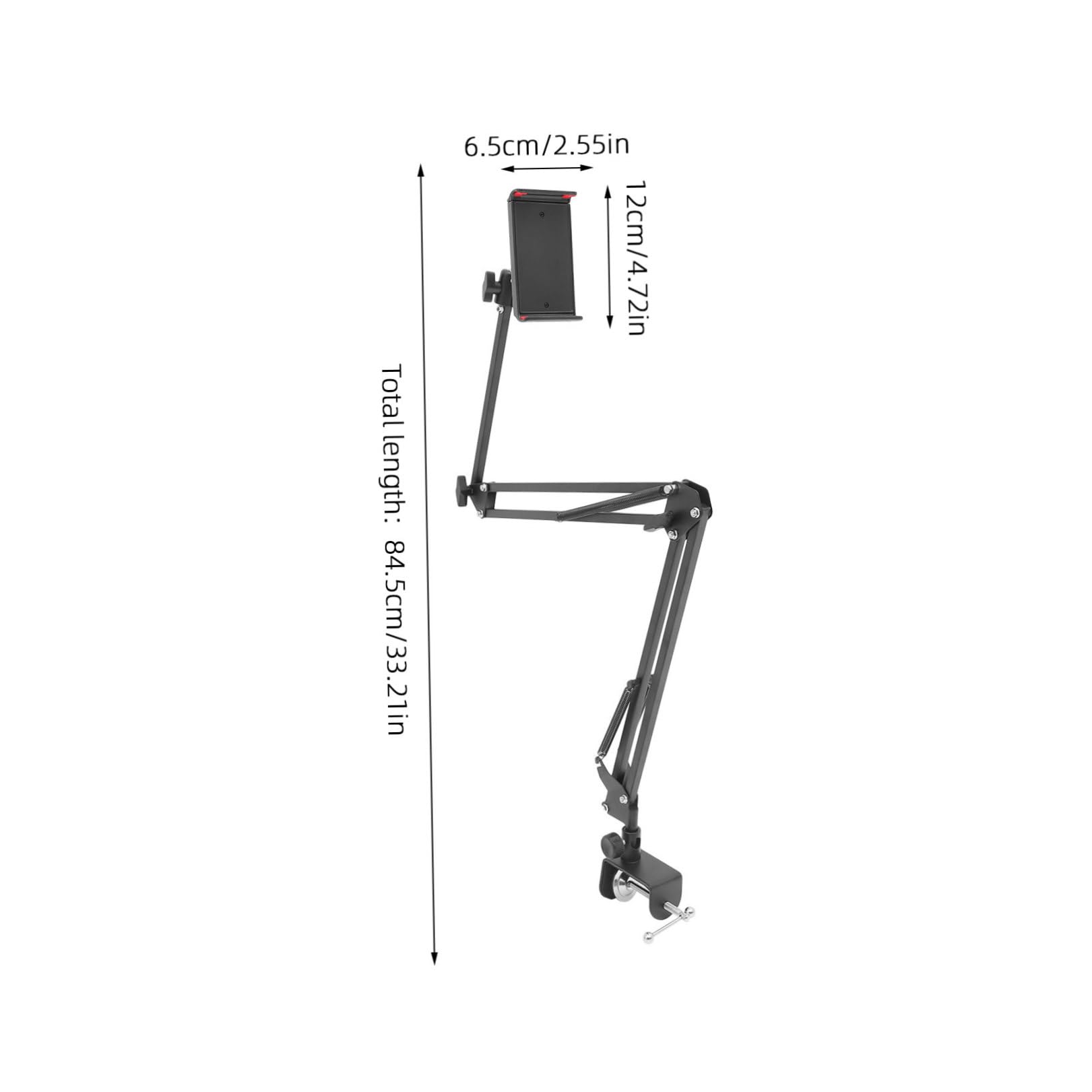 Soporte Telescópico Plegable de Metal para Tableta y Teléfono Negro
