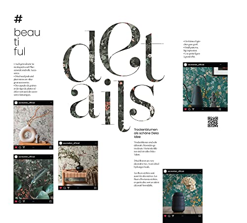 A.S. Création Blumentapete Landhaustapete Weiß Grün THE BOS 388252 Vliestapete Dschungeltapete 10,05 m x 0,53 m Made in Germany