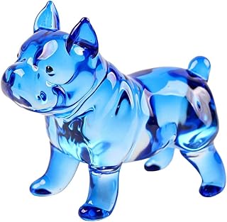 1Pc Colorful Artificial Crystal French Bulldog Sculpture, Rainbow Sun Catcher Statue, Desktop Collectible Ornament for Living Room Cafe Interior Decoration