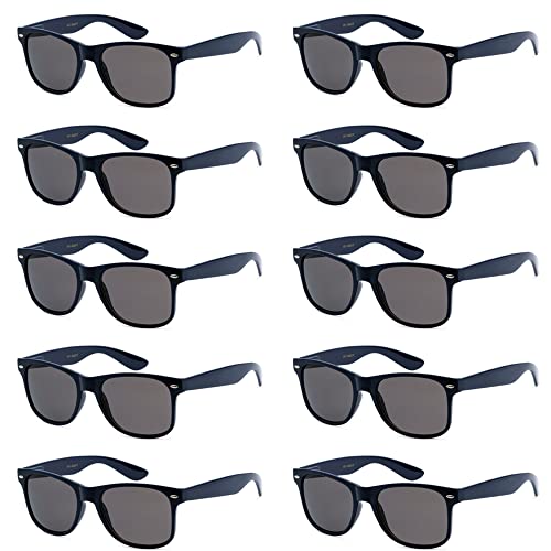 UV Protection Sunglasses Men & Women – Lightweight & Durable Unisex 80’s Retro Shades with Flexible Hinges, Bulk 10-Pack
