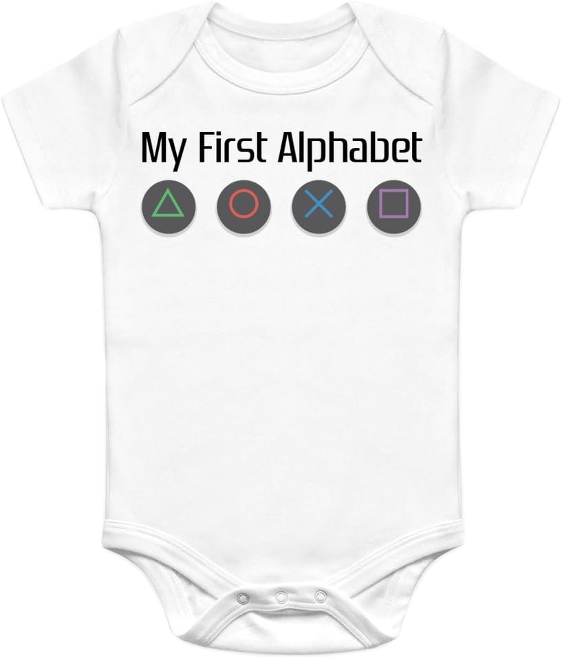 Nerdy Onesies Unisex Baby My First Alphabet Playstation Onesie