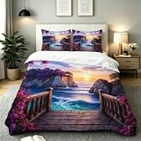 ZZXHG Funda Nórdica Cama 180-240x260 cm Paisaje, Funda de Edredón Adultos de Microfibra con Cremallera, Juego de Ropa de Cama con Funda Nórdica 240x260 y 2 Funda de Almohada 50x75 cm_A22560