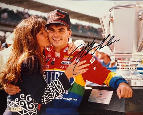 Jeff Gordon Autographed 8x10 Racing Photo (UDA) - Autographed NASCAR Photos