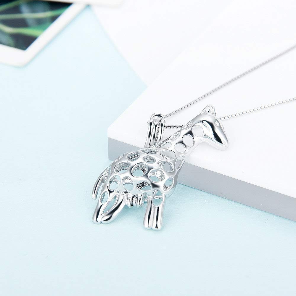 925 Sterling Silver Giraffe Cage Pendants Crafting Charm for DIY Necklace Bracelet Jewelry Making - Image 2