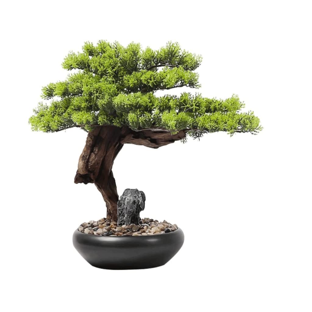 AYCDL Artificial Bonsai Tree Fake Plant In Pot Artificial Tree Faux Bonsai Japanese Pine Bonsai Plant for Home Office Indoor Décor