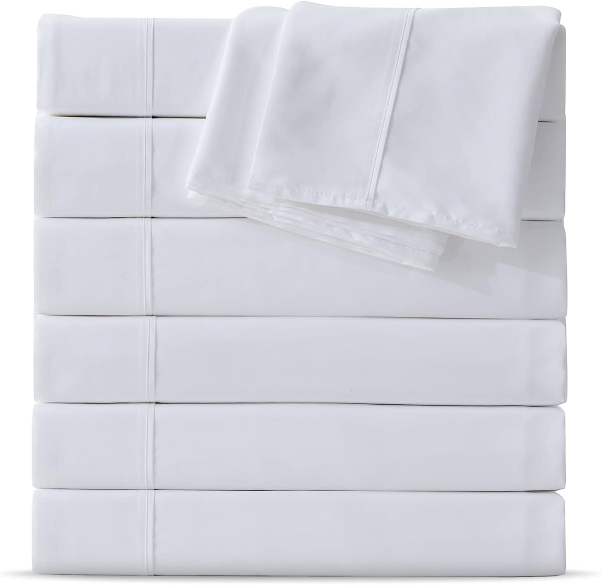 Maple&Stone Twin Flat Sheets Only Bulk Pack of 6 Wholesale Bedding White | Premium Soft & Breathable Brushed Microfiber Fabric, Anti-Shrinkage and Non-Fading for Twin Size Bed