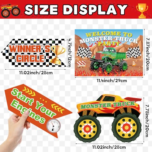 Image of Hooqict 20 Pieces Truck Party Decorations Signs Welcome To Truck Birthday Party Supplies Classroom Wall Door Porch Yard Sign Car Backdrop