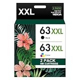 63XL Ink Cartridges Combo Pack Replacement for HP Ink 63 63XL Ink Works with HP OfficeJet 3830 4650