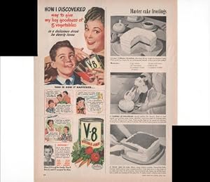 Image of V8 Cockatail Vegetable Juices V-8 Give The Goodness Of Vegetables Home Drink 1948 Original Vintage Advertisement