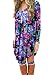 Women's Long Sleeve Casual Loose T-Shirt Dress Blue XL
