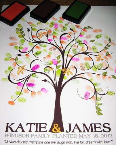 13x19 TREE 100 Wedding Fingerprint Guest Book Tree, Thumbprint Tree Guest Book, Tree stamp Posterx