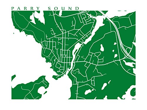 Map Of Parry Sound Area Amazon.com: Parry Sound Map Print - Ontario Poster : Handmade Products