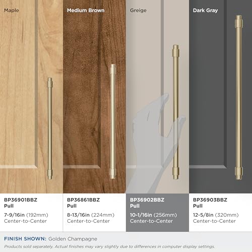 Amerock Destine 10-1/16 inch (256mm) Center-to-Center Golden Champagne Cabinet Pull, BP36902BBZ by Amerock - Image 3