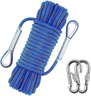 ENJOHOS 8mm Climbing Rope, Professional Nylon Safety Rope with Carabiner, Carrying Weight 900kg for Hiking, Mountaineering, Outdoor Sports, Camping, Caving