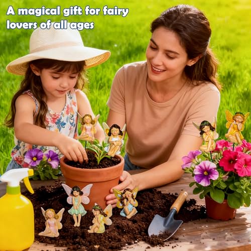 U WONDERFUL Miniature Fairy Figurines - 6Pcs Mini Fairies for Fairy Garden & Tiny Elf Garden Accessories for Home Outdoor Yard Lawn Supplies Flower Pot Decor — view 4