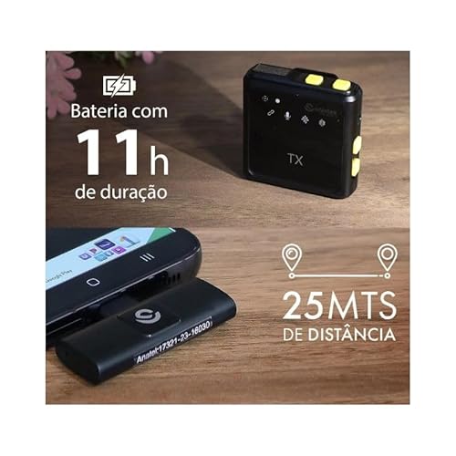 Microfone sem Fio Wireless 2.4GHz de Lapela para Celular Type-C ONISTEK - ON-MC815 6 Meses Garantia