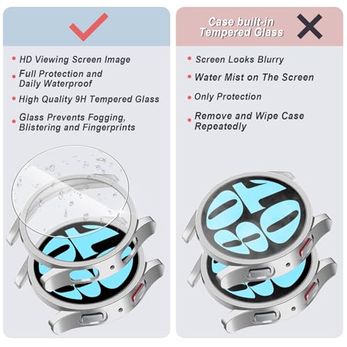 Carcasa rígida antiarañazos para Galaxy Watch 5 y 4 44mm con protector de pantalla 7