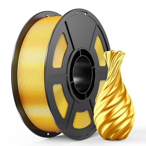 ⚡ IEMAI Silk PLA+ 3D Printer Filament 1.75mm, High Gloss Shiny Texture, +/- 0.02mm Dimensional Accuracy, 1KG Spool (2.2lbs), Compatible with Most FDM Printers, Silk Gold