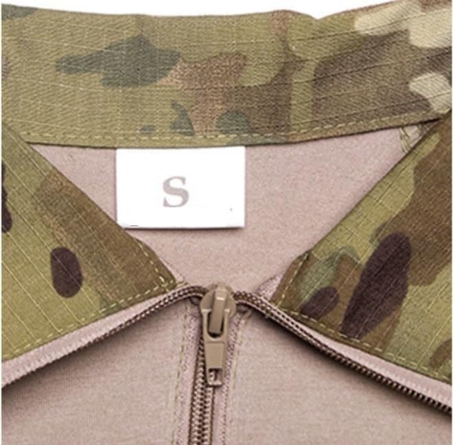 Męski Taktyczny Zestaw Garniturów Bojowych Camo Szybkoschnący Wiele Kieszeni Z Nakolannikami Do Treningu Myśliwskiego Odzież Na Co Dzień Zewnątrz