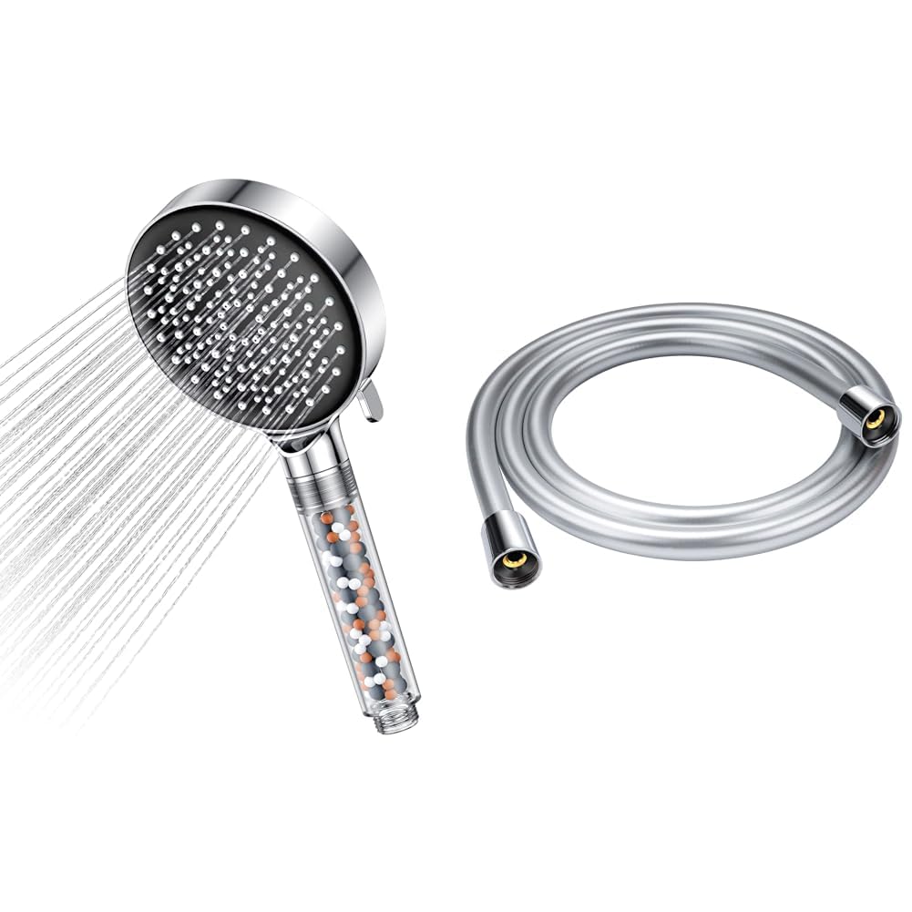 Pommeau de douche YEAUPE pour une douche relaxante et économique avec flexible anti-torsion