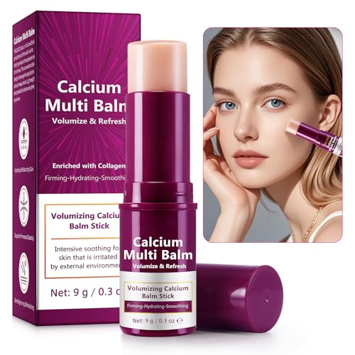 Calcium Multi Balm Stick, 9g 1Pack Calcium Multi Balm, Collagen Moisturing Stick, Wrinkle Core, Moisturizing Cream, Hydrating, Firming Skin, Suitable for Eyes, Neck, Face 1Pack