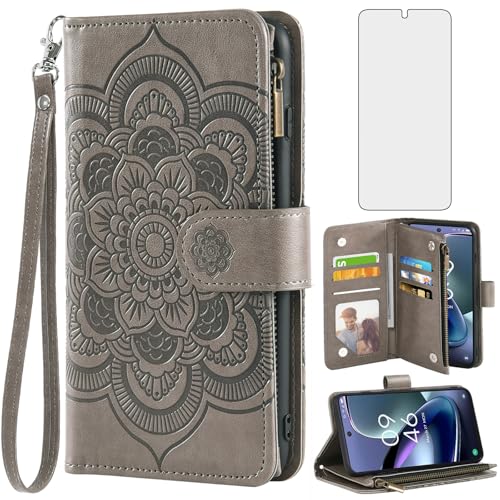 Étui portefeuille TCL 50 XL 5G motif fleur pour sorties et trajets Asuwish