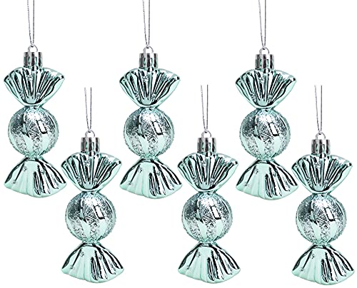 Christmas Concepts® Paquete de 6 Adornos con Forma Dulce de 90 mm (3.6") - Decoración Brillante y con Purpurina - Decoraciones para árboles de Navidad (Mint Green)