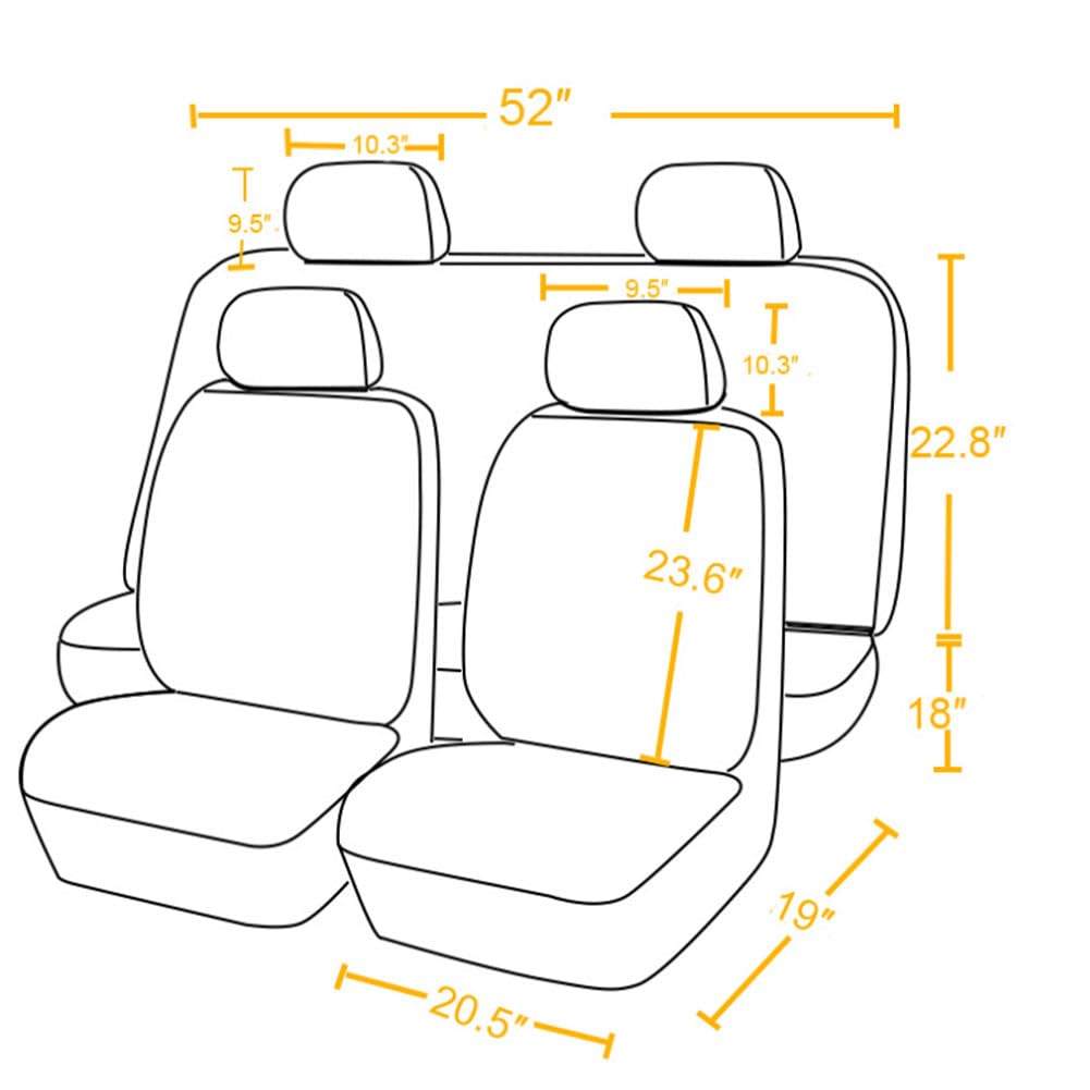 Voiture Ensembles de Housses Siège pour R-enault Captur II I/Captur E-Tech 2019-2024, Avant Arrière Couvre Sieges Respirant Complet de Housses Couverture Siège,D