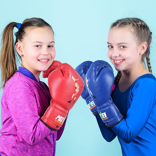 image for POZTEV Youth Boxing Gloves for Kids Ideal for Boxing, Kickboxing, Muay
