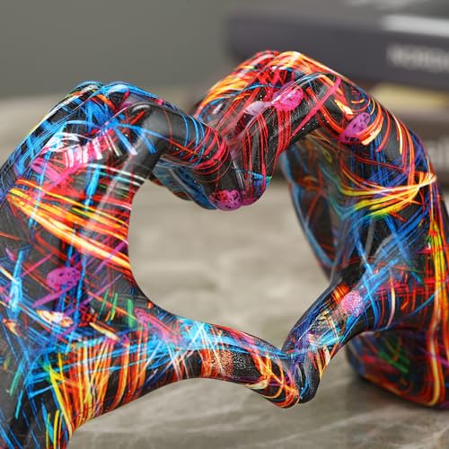 Estatua Decorativa Manos en Corazón Resina 7.3x4.9x3.2 pulg miniatura 5