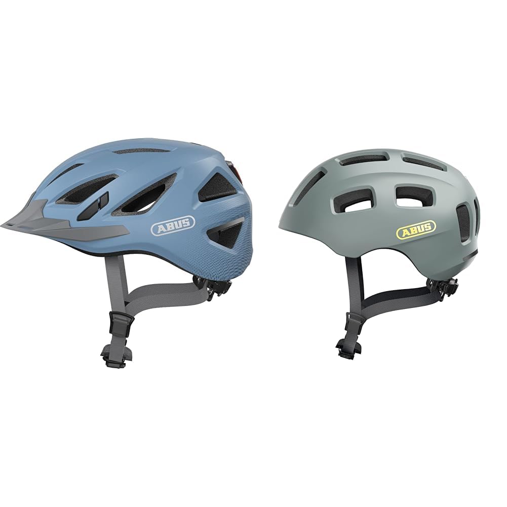 ABUS Stadthelm Urban-I 3.0 - Fahrradhelm mit Rcklicht & Fahrradhelm Youn-I  2.0 - mit Licht fr Kinder, Jugendliche und Junge Erwachsene - Mdels ...