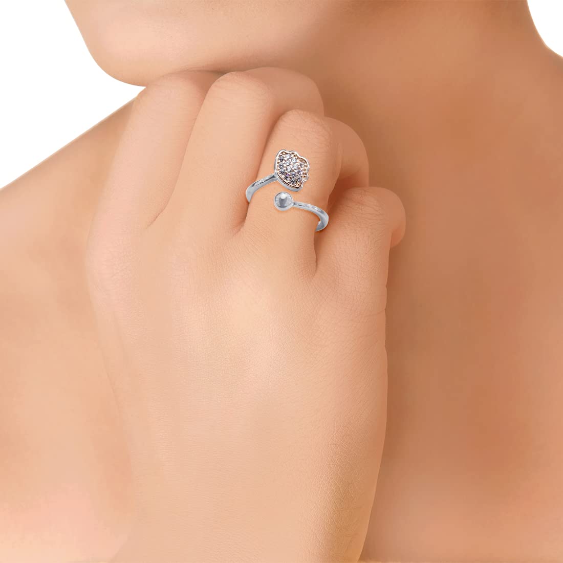 925 Sterling Silver Leaf Finger Ring