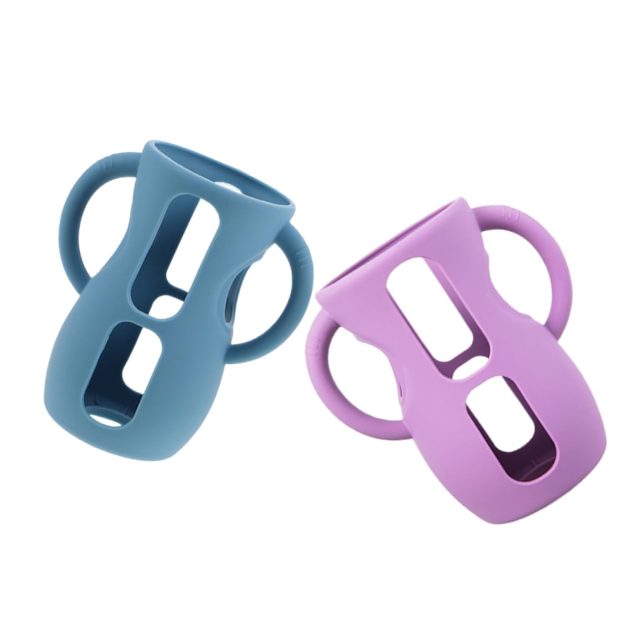 HEMOTON 2pcs Silicone Baby Bottle Sleeves with Handles Anti-Breakage Protective Covers Compatible with Philips Newborn Bottle Insulation Drop-Resistant Design