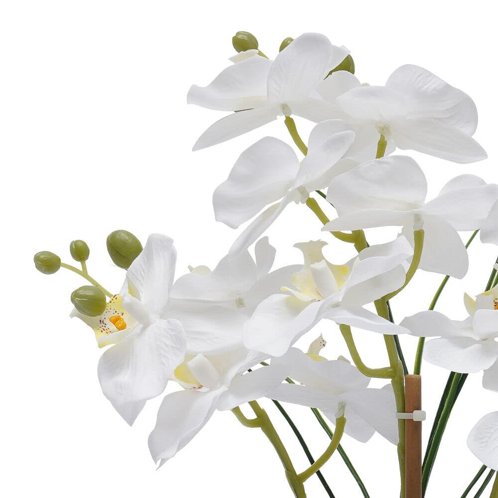 Planta Artificial de orquídea Artificial de 39 cm con Maceta de cerámica para decoración de Ventanas, Fiestas, Cocina, etc