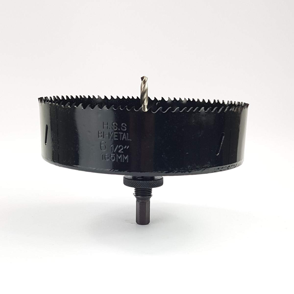 Broca de corona Ø165 mm HSS-Bi-Metallbohrer Bohrkrone Lochkreisssäge con adaptador, profundidad de perforación 40 mm para acero, metales no ferrosos, madera y Holzwerkstoffe etc. Bohrfux.