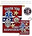 First Responders Garden House Flag - Set Armed Forces Service All Branches Support Honor United State American Military Veteran Official - Banner Small Yard Gift Double-Sided Made In USA 28 X 40