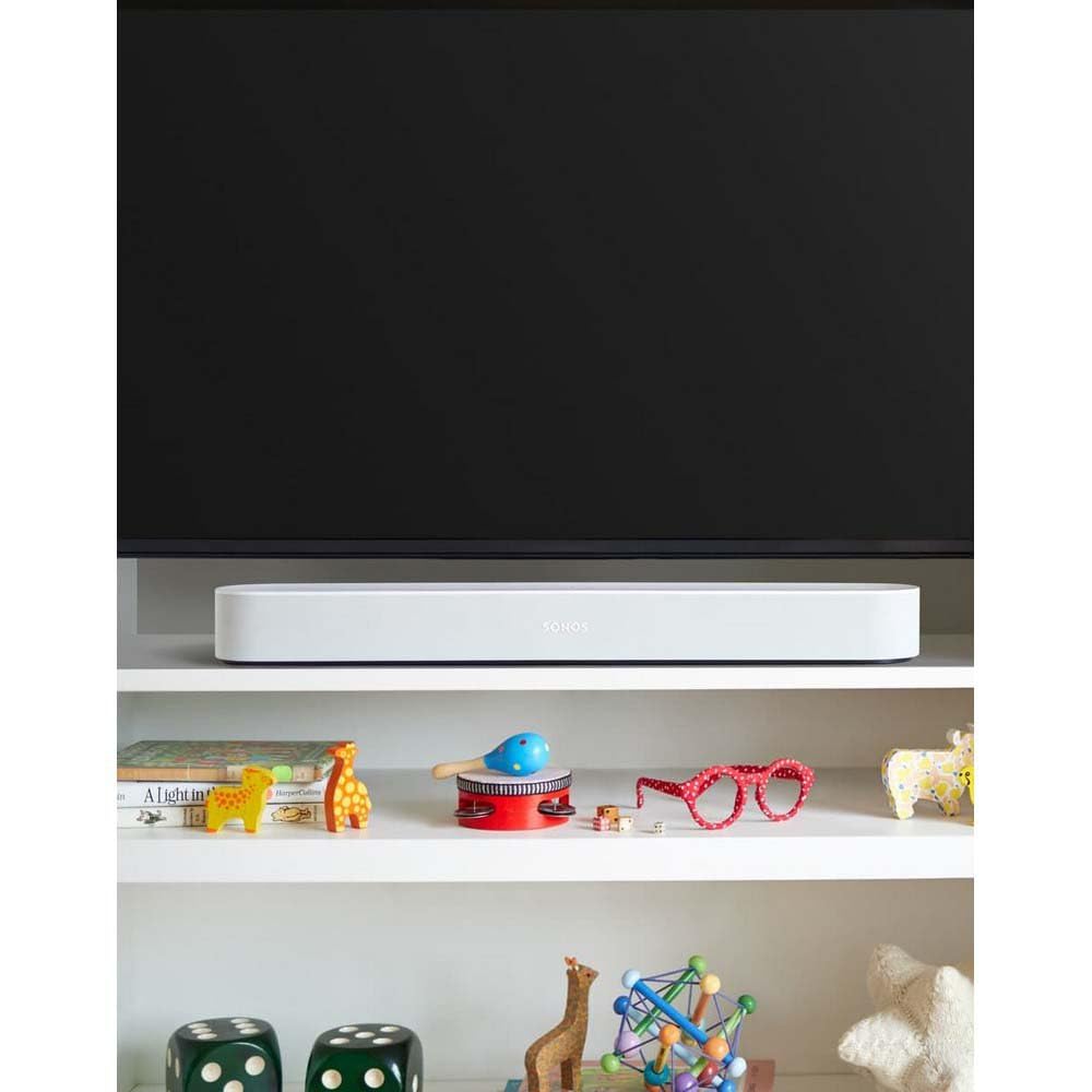 Sonos Beam - Barre de Son TV - Compacte et Intelligente - Assistant Google et Amazon Alexa Intégrés - Air Play 2 - Home Cinéma - Multiroom WiFi - Musique en Streaming dans toutes les pièces - Blanc