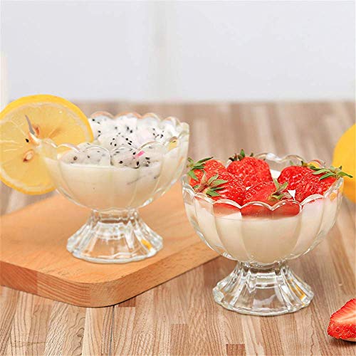 Image of PrimeWorld European 120 ml Flower Ice Cream Bowl, Dessert Cup for Sundae, Sweets,Snacks, Fruit, Pudding, Nuts or Dip, Serving Bowls Set of 6 Pcs Lead Free and BPA Free etc