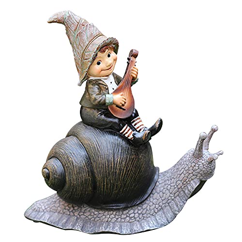 Jardin et cour extérieure : figurine escargot en résine pour décorer vos parterres