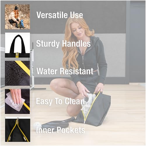 2 Pack Water Resistant Travel Shoe Bags with 2 Inner Pockets - Shoe Carrier Storage Cube Pouch with Zipper & Handle - Portable Shoe Bag for Gym, Traveling, Dance, Cross Country- Black & Grey3