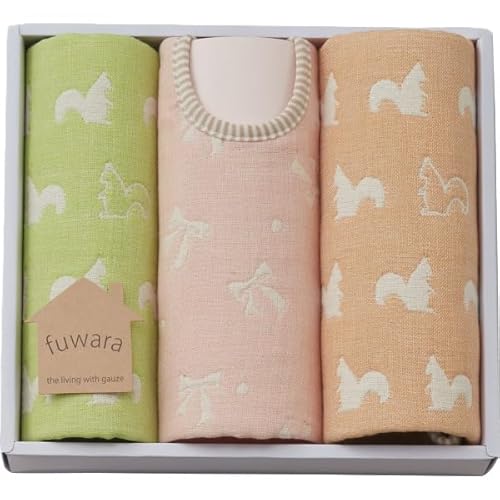 ふわら スタイ・ガーゼハンカチセット (ピンク (化粧箱入))
