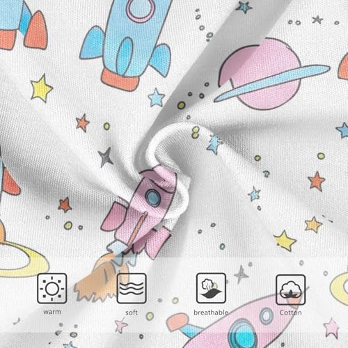 Cute Pastel Colored Rockets White Toddler Underwear Custom 2t Cotton Cute Panties Girl Aesthetic Undies Kids Briefs3