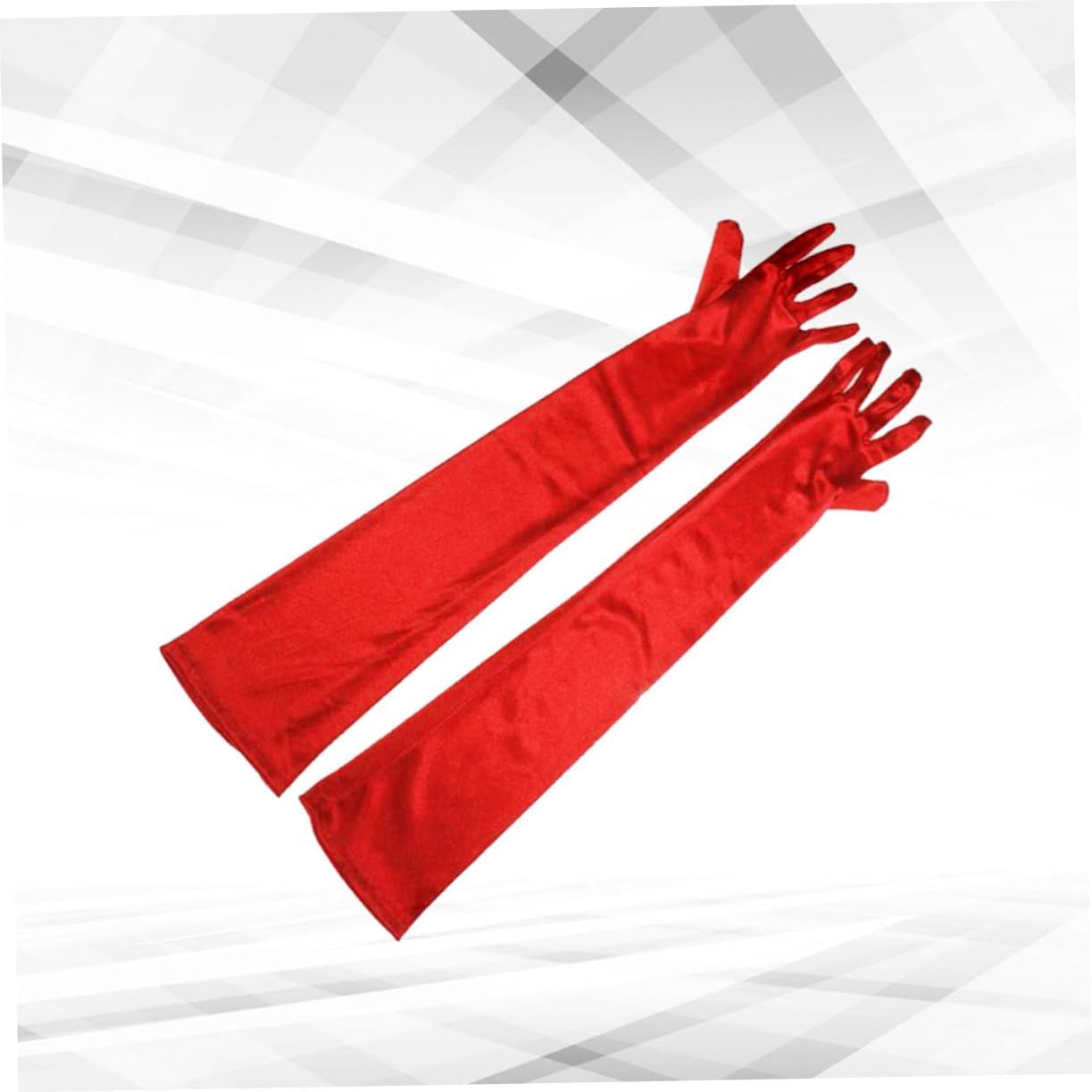 BESPORTBLE 1 Pair Elegant Elbow Satin Gloves for Evening Dress Flapper Style Long Gloves for Cosplay Costume Parties and Formal Events Fits Fit Design